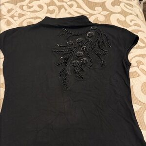 Garcia Elegant Black Embellished Women's Top